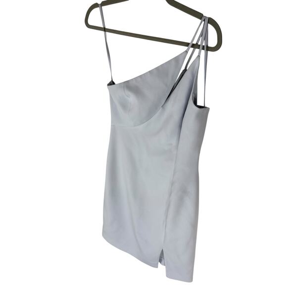 BCBGMaxazria One Shoulder Mini Dress Sexy Chic Cocktail Party Hoco Blue Sz 4 - Picture 5 of 12